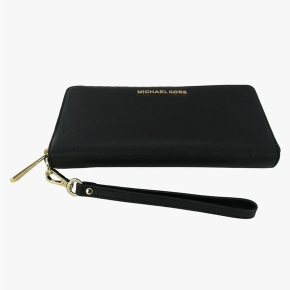 Michael Kors Casual Medium Wallet / Wristlet - Black/Gold